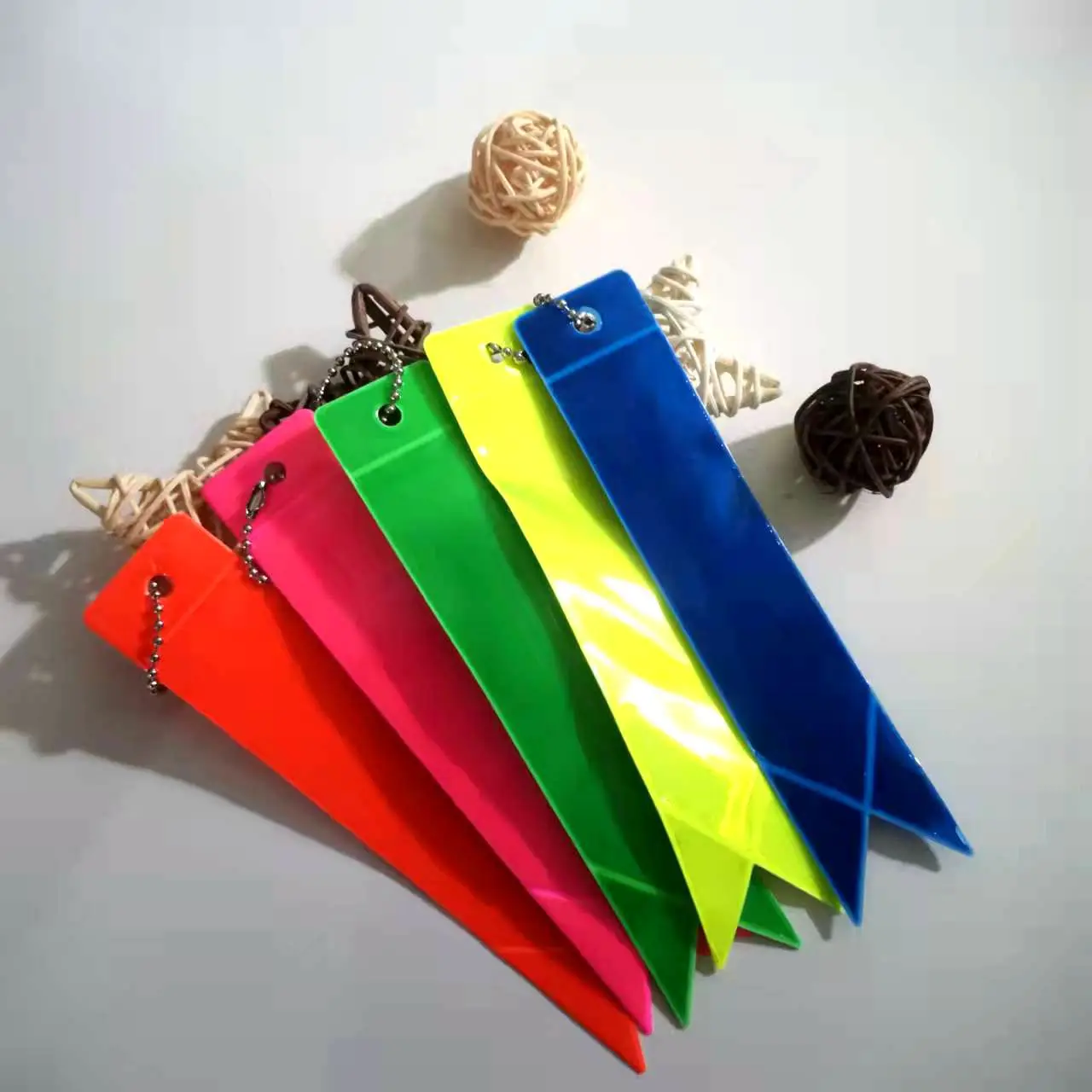 5Pcs Reflective Car Ribbon Motorcycle Key Chain Pendant Decoration Cool And Stylish. Reflective Tape