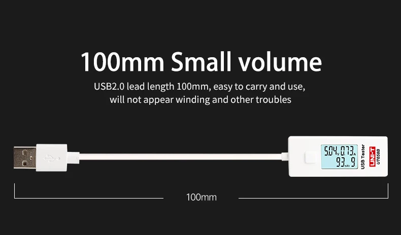 UNI T UT658B USB тестер телефон компьютер зарядка Напряжение Ток энергии монитор ЖК-дисплей подсветка зарядное устройство Емкость тестер мощности