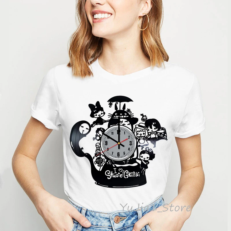 Y82475 Футболка totoro Spirit Out camiseta mujer Studio Ghibli женская футболка с японским рисунком аниме женская футболка Miyazaki Hayao - Цвет: Y82475