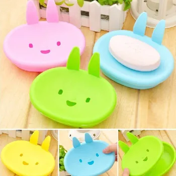 

Plastic Soap Saver Tray Home Storage Container Soap Holder Soap Dish Bathroom Accessories Shower Case 1 PC Rabbit Shape