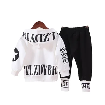 

Spring Autumn Baby Boys Girls Cotton Clothes Children Letter Hooded Pants 2Pcs/sets Infant Kid Fashion Toddler Casual Tracksuits