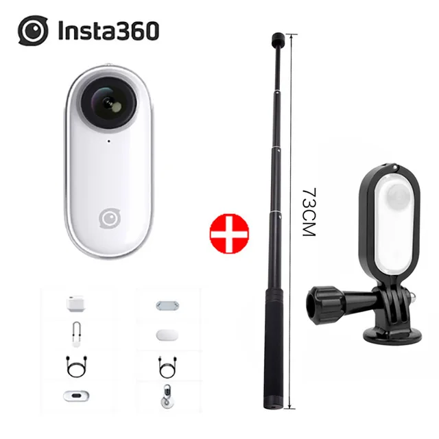 add pole frame Insta360 GO Экшн-камера AI с автоматическим монтажом Hands-free самая маленькая стабилизированная камера Splashprooof FlowState стабильность pk gopro hero 7 - Цвет: add pole frame