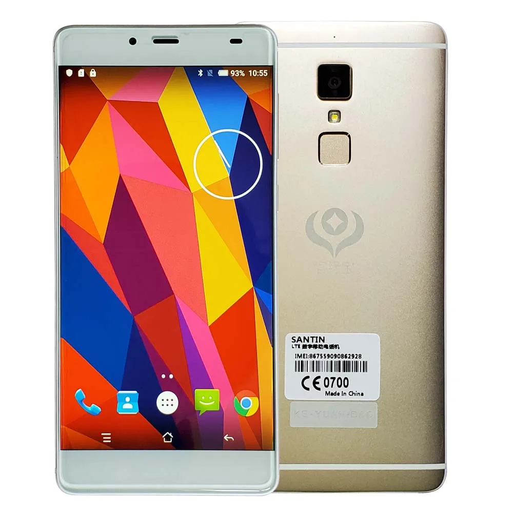 Сенсорный ID SANTIN KE1 металлический корпус 5,25 ''Full HD 4G LTE смартфон четырехъядерный телефон MTK6735 Android 6,0 2 Гб ram 16 Гб rom сотовый телефон - Цвет: Champagne Golden