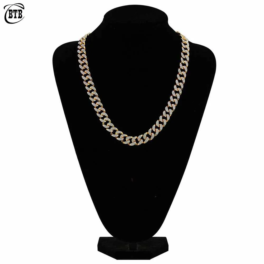 

Hip Hop New Style Male Micro Pave Cubic Zircon Necklace All Iced Out Gold Color Bling Jewelry Cuban Chain 18/20/ 24/ 30Inch