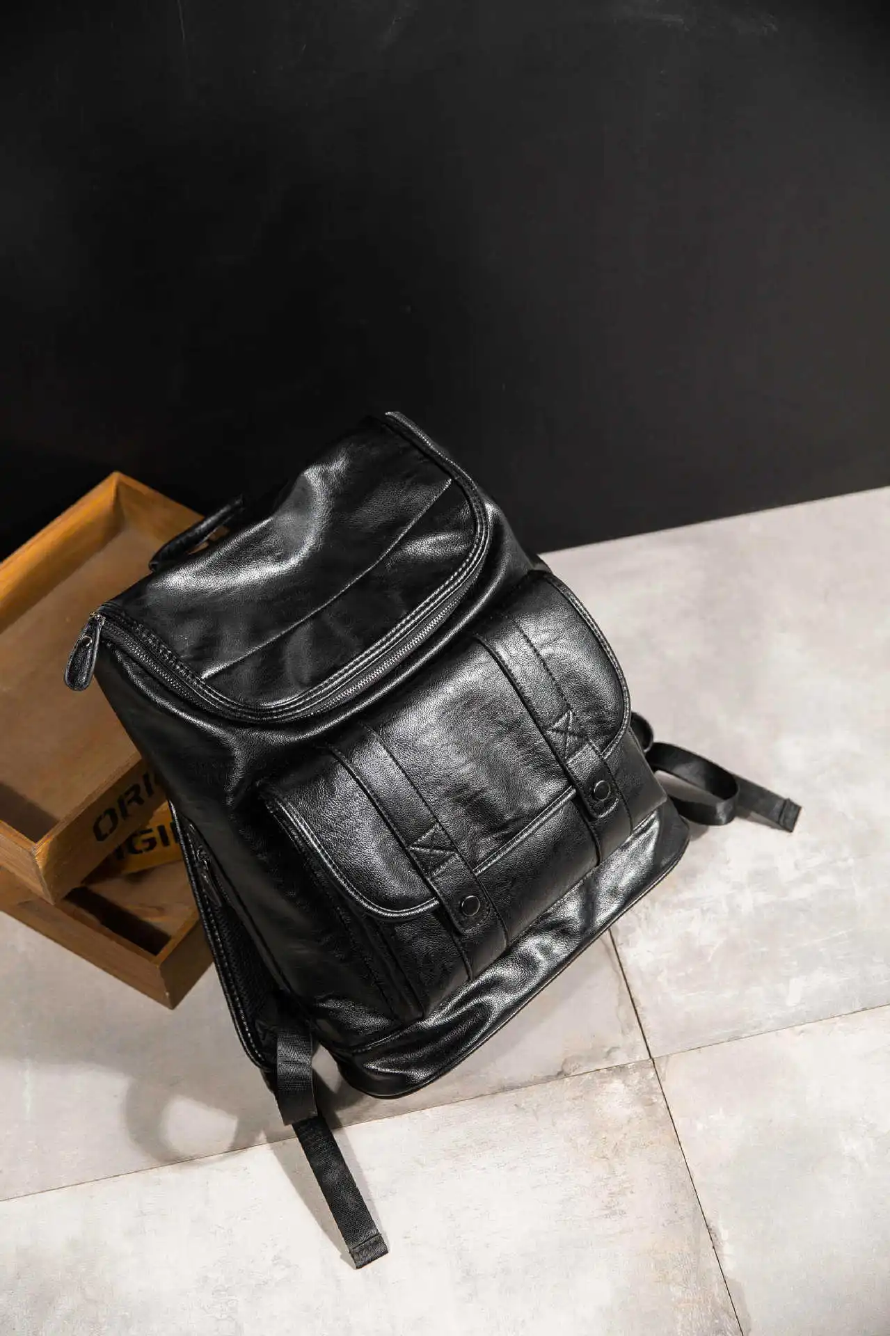 women leather Simple lady bag washed with water and inclined bag Japanese and Korean style one-shoulder envelope package