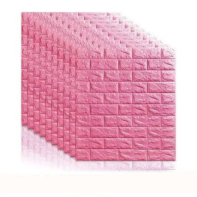 rose red 77X70 см 5 шт. 3D наклейки в виде кирпичной стены DIY самодельный аденсивный Декор Пена водонепроницаемые обои настенные фон дети гостиная - Цвет: rose red