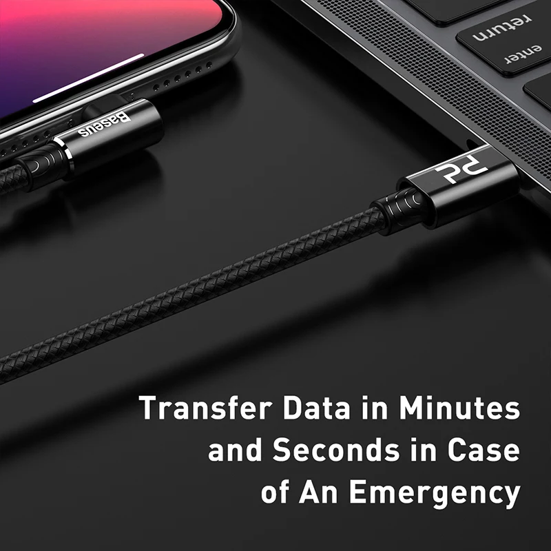 Baseus 18W PD USB Typ C zu Für Blitz Kabel Für iPhone 11 Pro Max XS Max XR X 8 Plus Schnelle Lade L