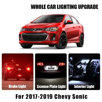 

Reverse Light Turn Signal Interior LED Brake Bulbs For 2017 2018 2019 Chevy Sonic White Amber Car Parking License Plate Light
