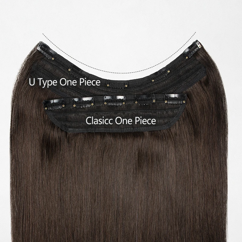 MRSHAIR U Type Clip in Extension Natural Hair Extensions Thick Volume Full Head Machine Remy 100% Human Hair #2 #1B #60 160G