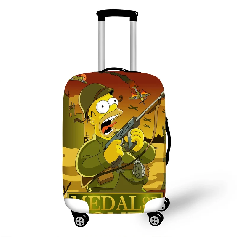 Эластичный Защитный чехол для багажа, защитный чехол для чемодана, чехлы на колесиках, Чехлы, 3D аксессуары для путешествий, Симпсоны с рисунком