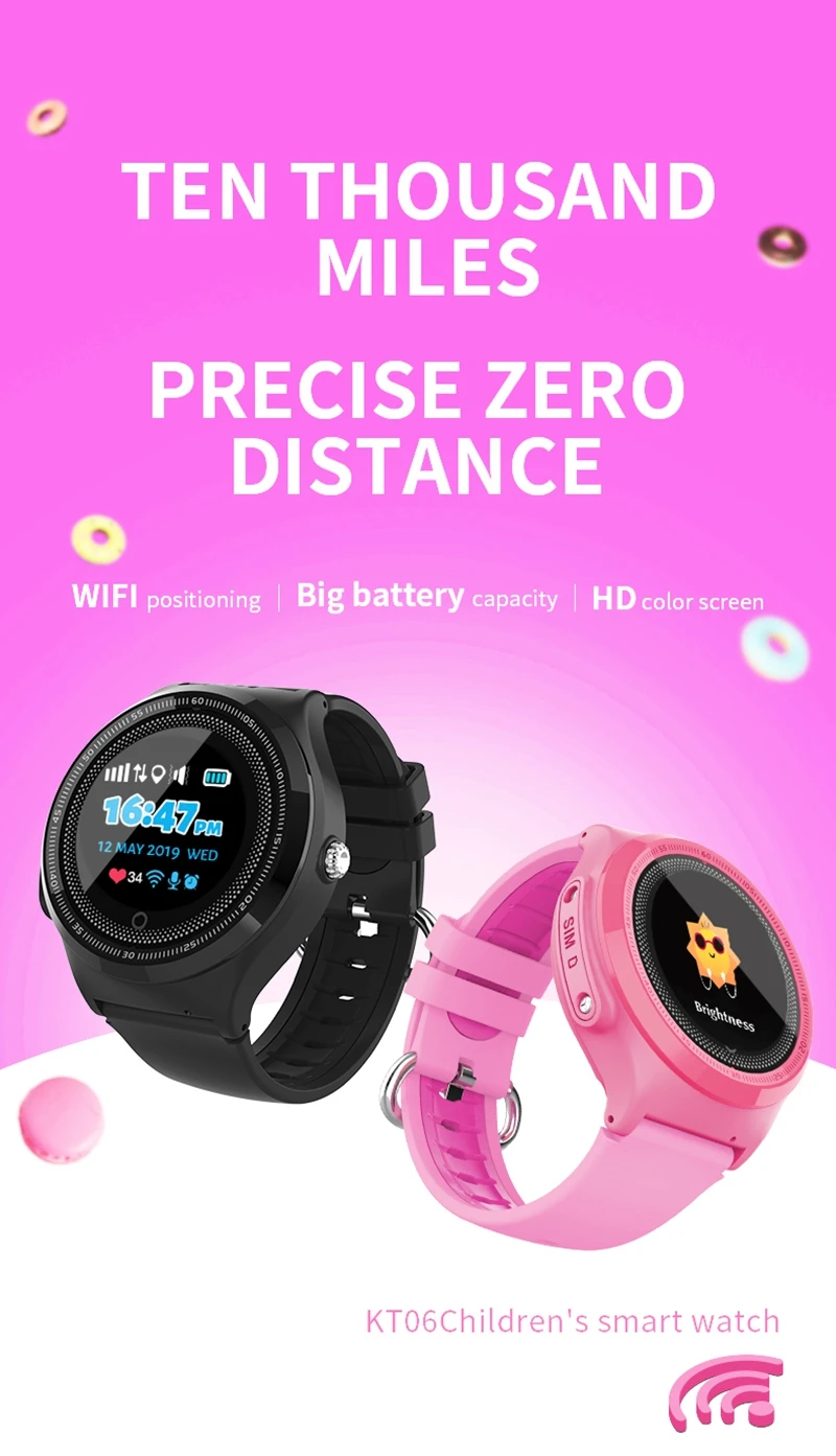 Wonlex Smart-watch Baby Round Vibrate Alarm Hour 2g Gps Wifi Location  Tracker Kt06 Kids Anti-lost Waterproof Sos-monitor Watches - Smart Watches  - AliExpress