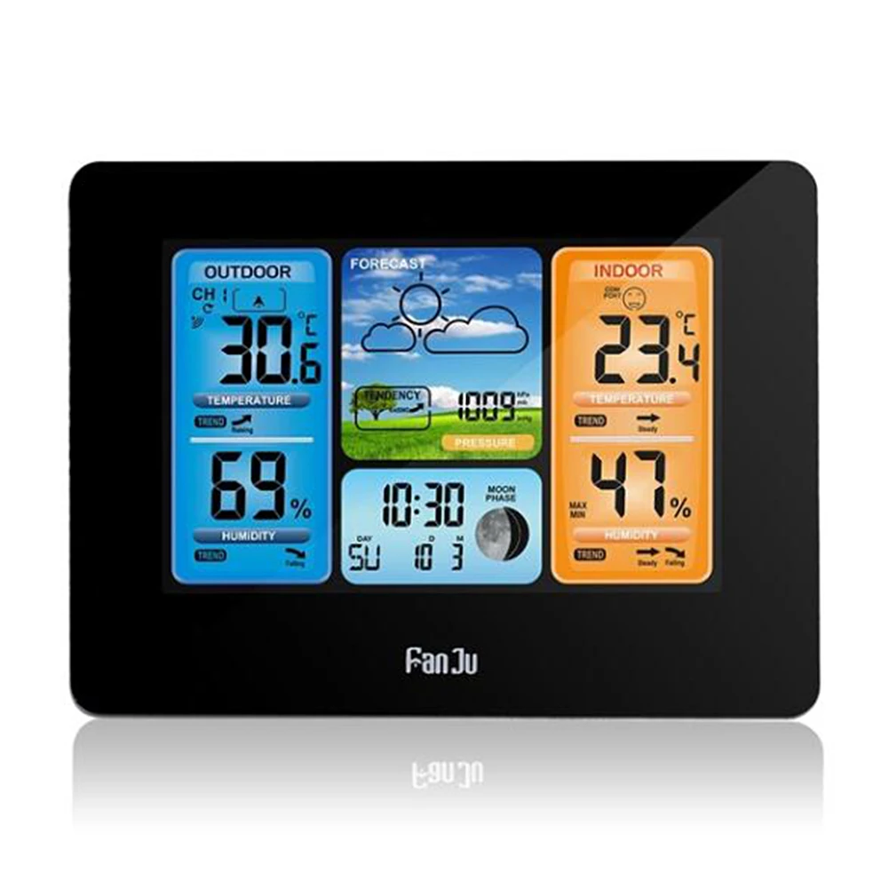 

Table Clock Digital Weather Station Weather Forecast MAX/MIN Temperature Humidity Daily Alarm Snooze Func Calendar Alarm Clock