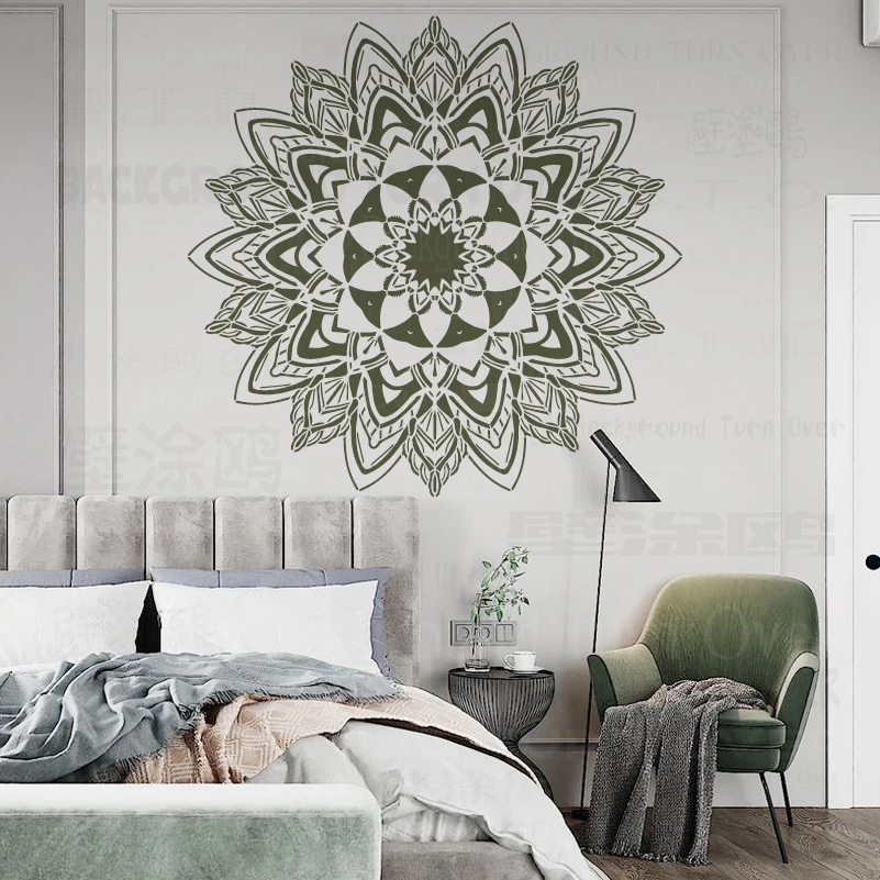 Large Leaf Vine Stencil - 73cm Mandala Wall Pattern For Painting & Decor
