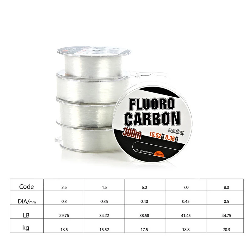 Fluorocarbon Coating Fishing Line Super Strong Nylon Fishing Line Carp Fishing Smooth Lines 300M 0.30-0.50mm 30-45LB Winter fish Fluorocarbon Coating Fishing Line Super Strong Nylon Fishing Line Carp Fishing Smooth Lines 300M 0.30-0.50mm 30-45LB Winter fish