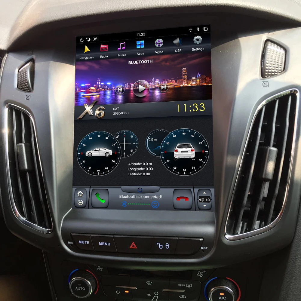 Автомобильный DVD плеер с вертикальным экраном 10 4 дюйма Android 9 0 GPS навигация радио
