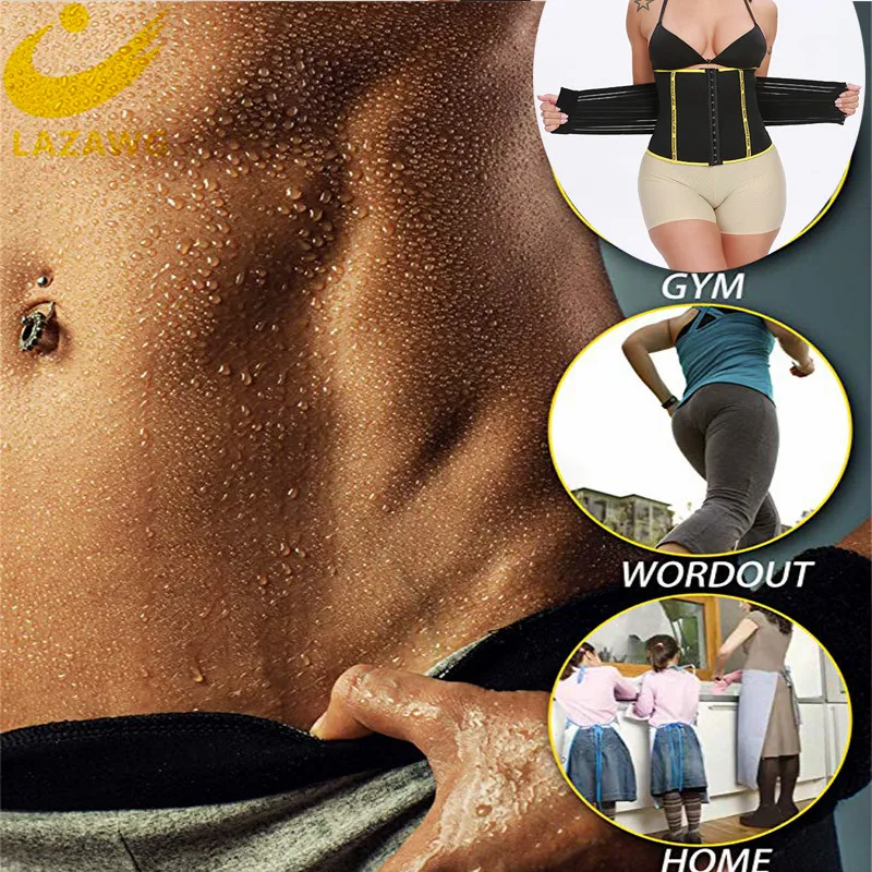 LAZAWG Пояс Cincher Body Shaper утягивающая Одежда дышащая высокая эластичная лента бесшовная Талия корсет Двойная застежка сталь