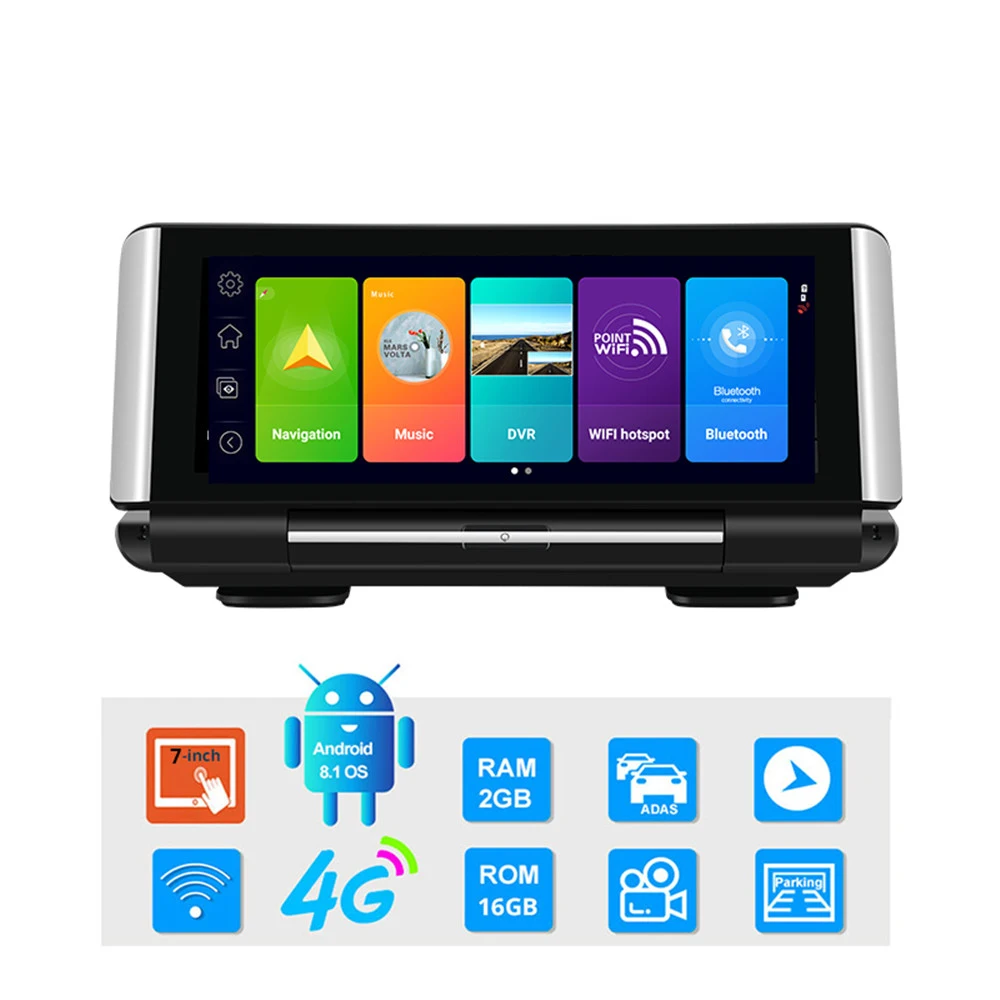 Новейший 7-дюймовый 4G Android 8 1 Автомобильный видеорегистратор GPS 2G ОЗУ FHD 1080P с
