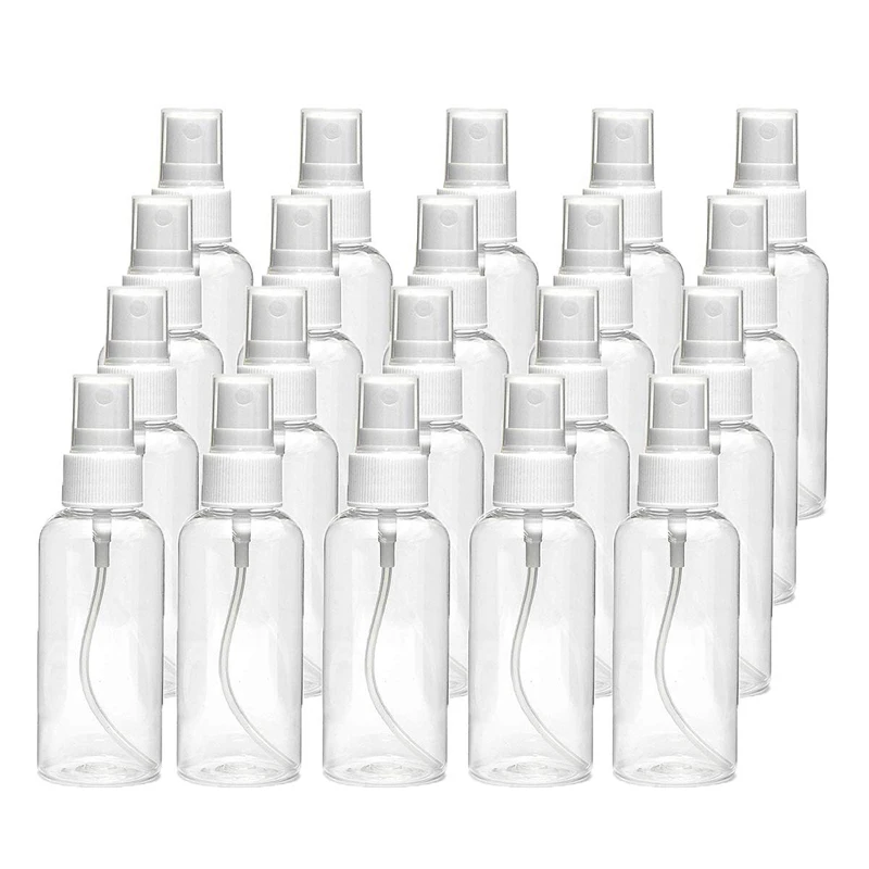 

20 PCS 30 Ml(1Oz) Clear Plastic Mist Spray Bottle,Transparent Travel Bottle,Portable Refillable Spray Sprayer Bottle for Travel,
