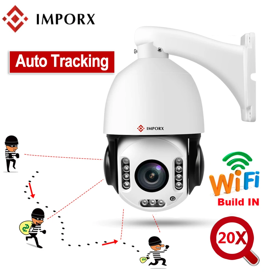 IMPORX 20X Zoom 5MP беспроводная wifi Автоматическая слежение PTZ ip-камера HD 1944P высокоскоростная камера для наружного наблюдения ip-камера