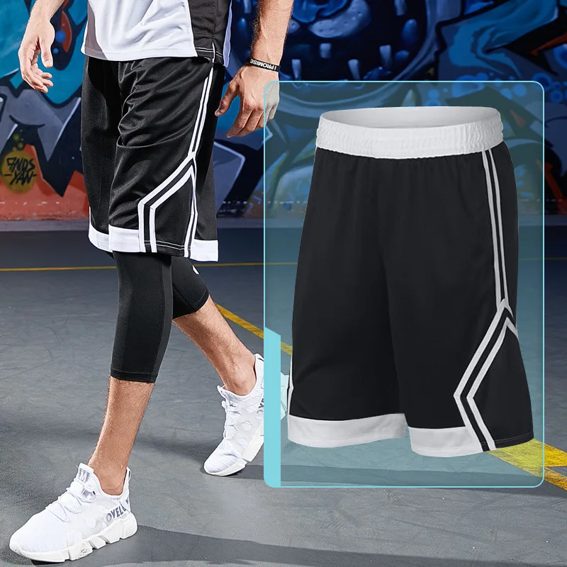 maamgic sweat shorts 2021Printed Men's Striped Side Seam Compression Breathable Fitness Training Basketball Football Quick-Drying Sports Shorts M-3XL black casual shorts