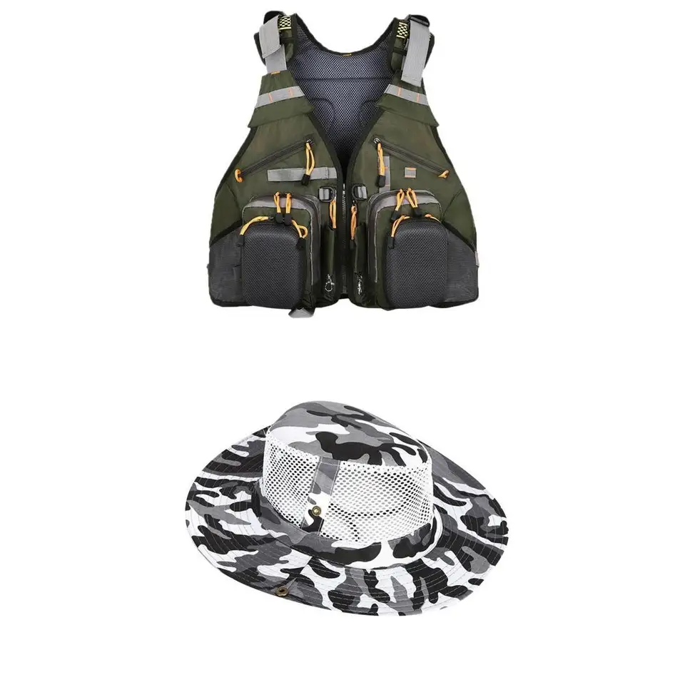 toddler fishing vest and hat