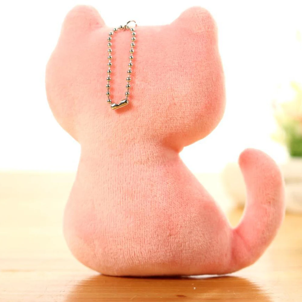 Baby Doll Keychain Plush Animal Stuffed Kitty Cat Key chain For Bag toy Key Ring Kids 5