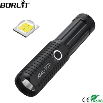 

BORUiT W557 XHP70.2 LED Powerful Flashlight 3000LM 5-Mode Torch Rechargeable 18650/26650 Waterproof Lantern for Camping Hunting