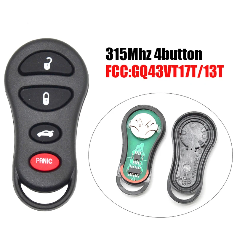 CY0080 дистанционный ключ-брелок от машины 315Mhz GQ43VT17T/13 T для Chrysler Jeep Dodge 2002 2003 2004 2005
