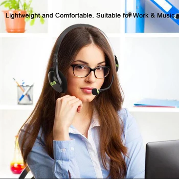 

Vococal USB Computer Headset Headphone with Microphone Mute Button Office Business Webinar Call Center Online Courses Earphone