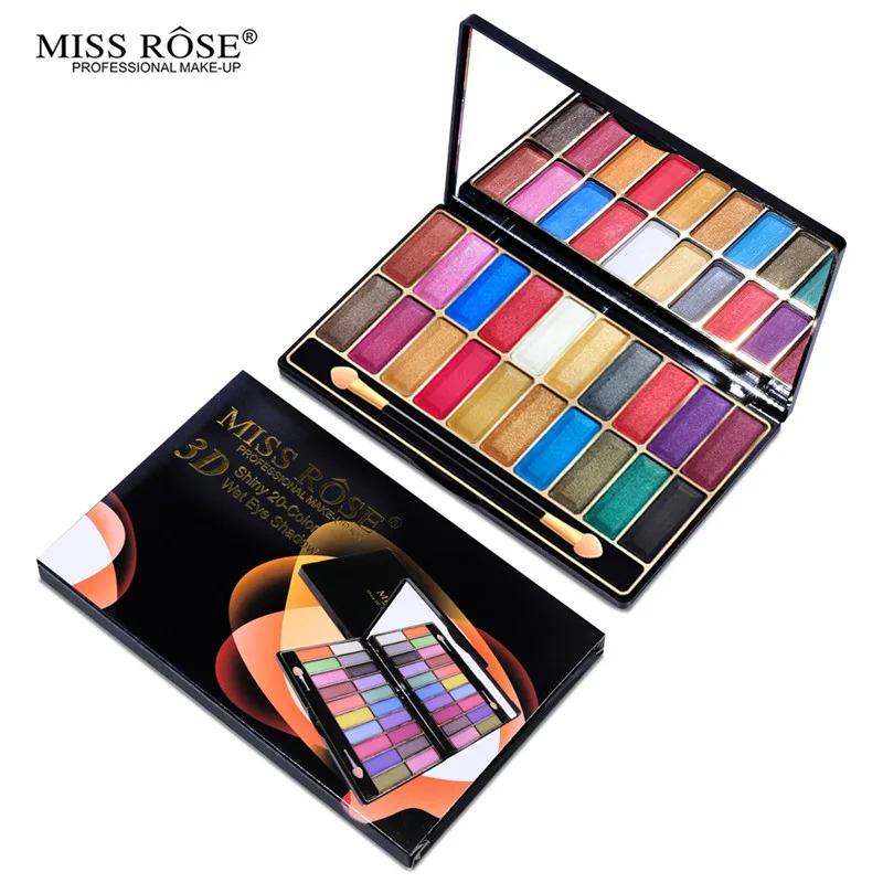 Бренд Miss Rose, 20 Цвет тени для век с блестками Палетка для макияжа Палитра мерцающие тени Красочный Макияж Палитра влажные тени для век блестящая косметика
