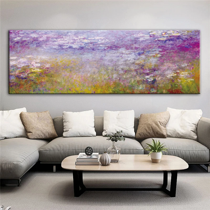 Картина маслом Monet ВОДНЫЕ ЛИЛИИ Репродукция печать на холсте художественные принты известное изображение