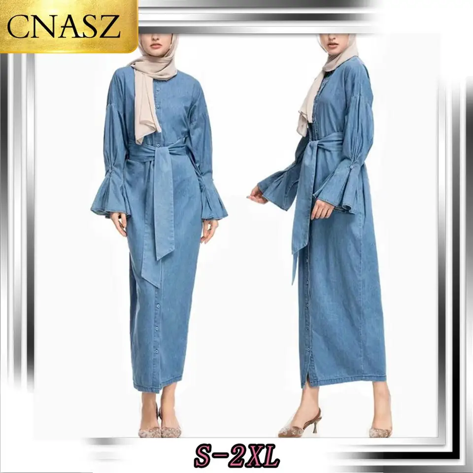 round neck denim dress