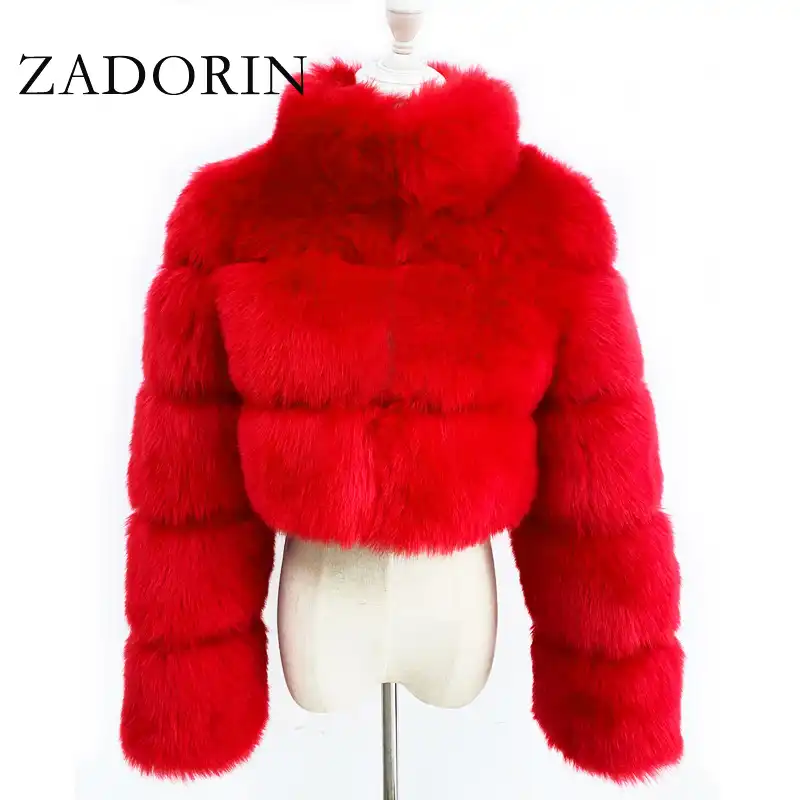 Red Faux Fur Bubble Coat Top Sellers 