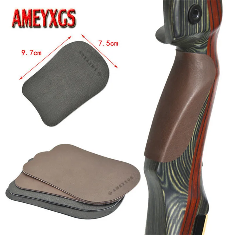 

2pcs Archery Recurve Bow Traditional Bow Riser Grip Leather Protective Mat Bow Handle Non-slip Tool Hunting Shooting Accessories