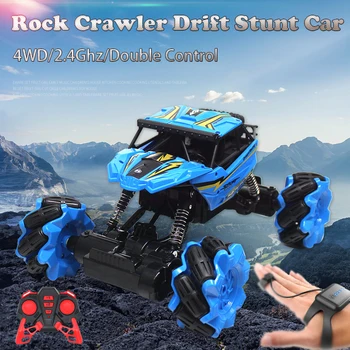 

2.4Ghz 4WD Rock Crawler RC Car Watch Gravity Induction Car Toy Remote Gesture Control Drift Car Radio Control Stunt Toys 3755