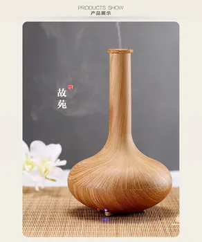 

Old vase Essential Oil Diffuser Ultrasonic Humidifier aromatherapy air purifier mist maker 7color vase Shallow wood grain
