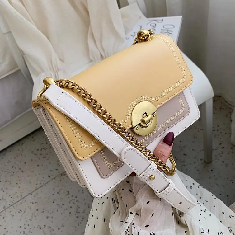 

Summer New Arrival Bag Women's 2019 New Style Fashion Versatile France Non-mainstream Bag Textured Western Style Chain Shoulder
