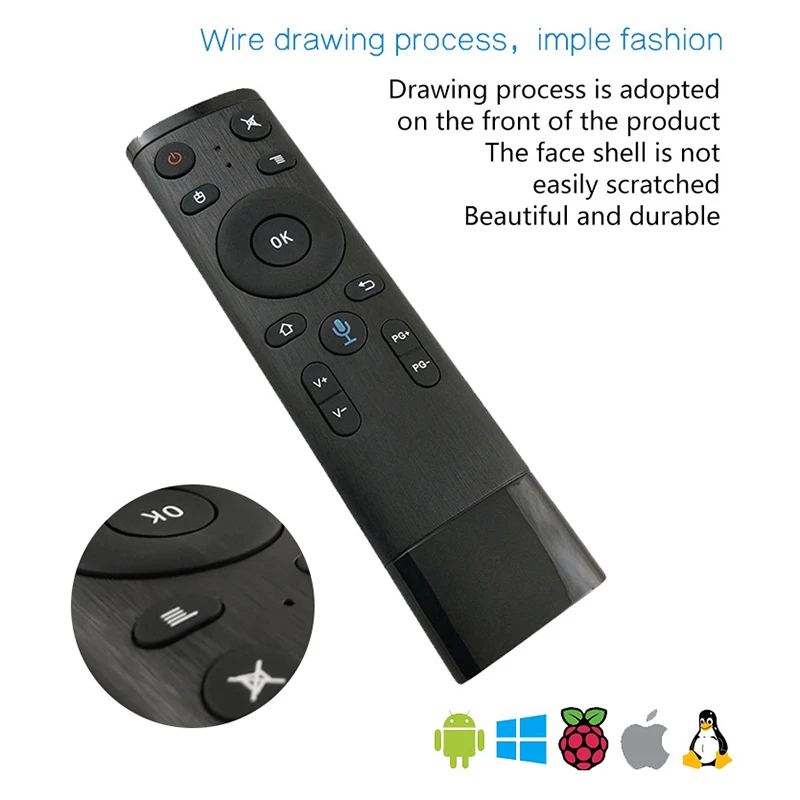 

bluetooth Voice TV Remote Control Fly Air-Mouse for Gyro-Sensing Game 2.4G Wireless Microphone for Smart Android Box PC