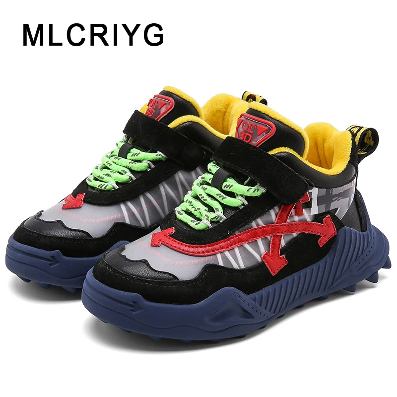 

Winter Kids Sport Sneakers Baby Girls Black Casual Sneakers Children Warm Chunky Sneakers Boys Brand Running Shoes Trainers New