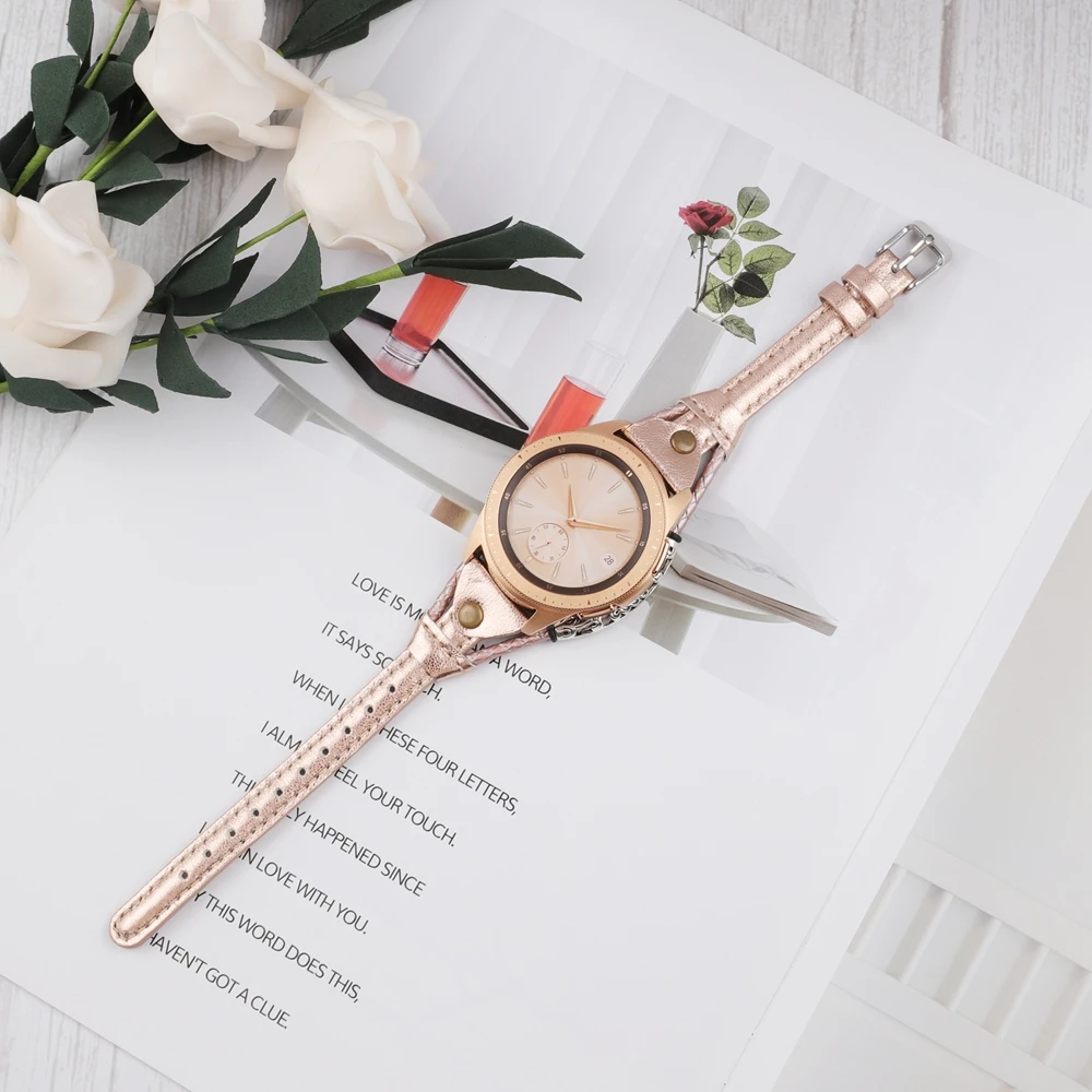Ремешок кожаный для Samsung Galaxy Watch 42 мм/Active 2 40 мм 44 сменный винтажный браслет из