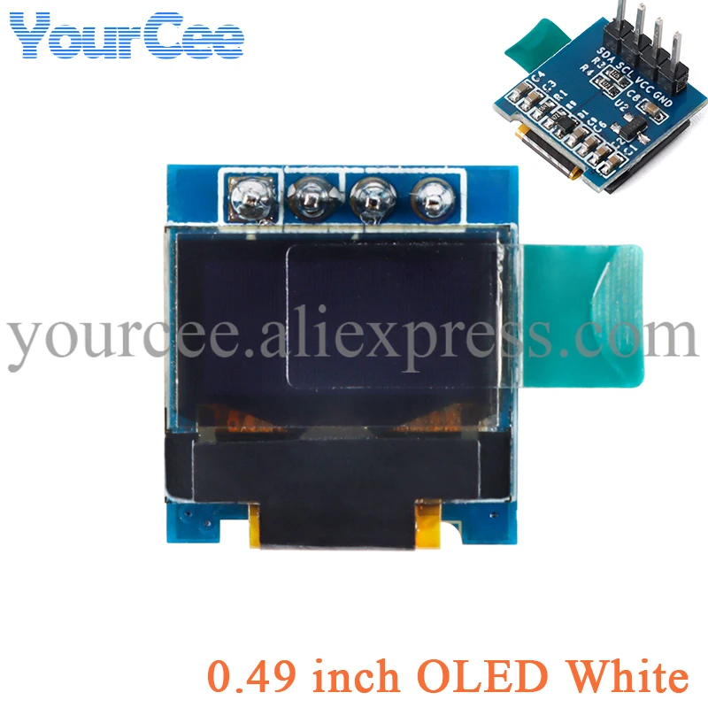 0.49" inch White OLED Display Module 64x32 SSD1306 IIC I2C Screen For Arduino 
