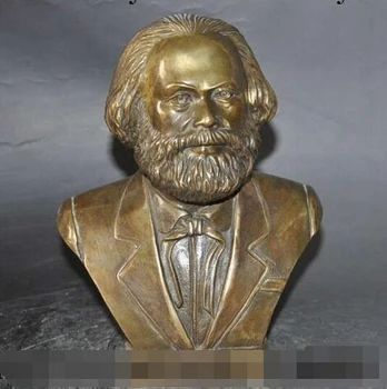 

---516+++ 7" Germany German Proletariate Leader Copper Bronze Marx Karl Head Bust Statue