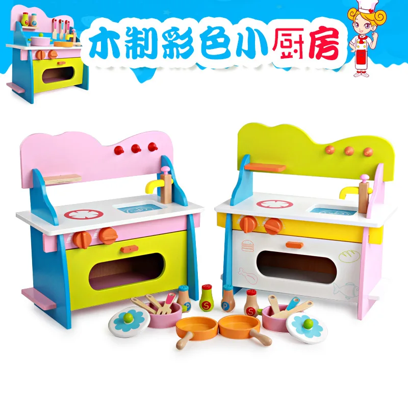 

Wooden Children Cooking Small Kitchen Play House Toys Kitchen Set Stove Toy Wooden Gas Stove Toy