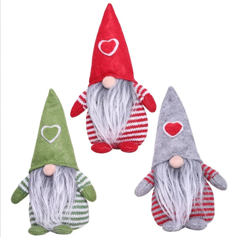 3 Pcs Christmas Gnome Plush Figurines Handmade Santa Cloth Mini Doll Faceless For Home Decoration Birthday Present | Дом и сад
