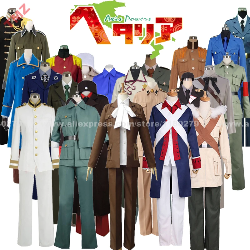 

Hetalia Axis Powers APH Italy Japan United States England France Belgium Characters Uniform Cosplay Costume,Customized Accepted