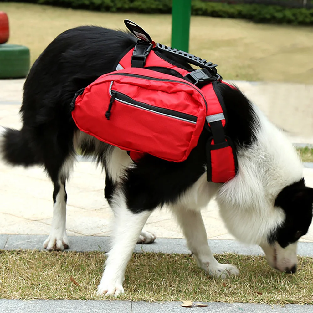 Pet открытый рюкзак большая собака Светоотражающая Регулируемая шлейка сумка Жгут Перевозчик для путешествий Туризм Кемпинг безопасность