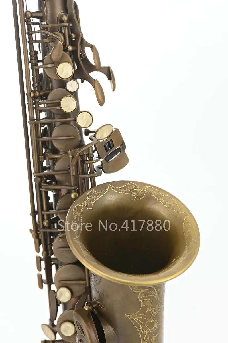 MARGEWATE уникальный Ретро альт саксофон латунный античный медный Eb Tune E плоский музыкальный инструмент саксофон с футляром мундштук