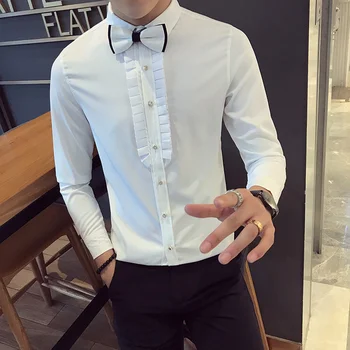 

2020 Brand clothing Men autumn slim fit Casual cotton shirt with long sleeves /Male High quality lapel Business shirt S-5XL