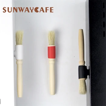 

1pc Magnet coffee brush Coffee Grinder machine Cleaning Brush Wood Handle Natural Bristles Wood Dusting Espresso brush