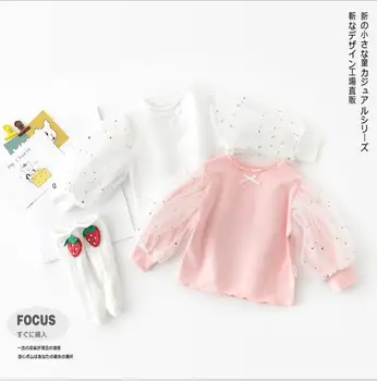 

2020 New Girls T-Shirt Patchwork Full Sleeve Spring Fashion Cotton Girls Top 0-5t PO692